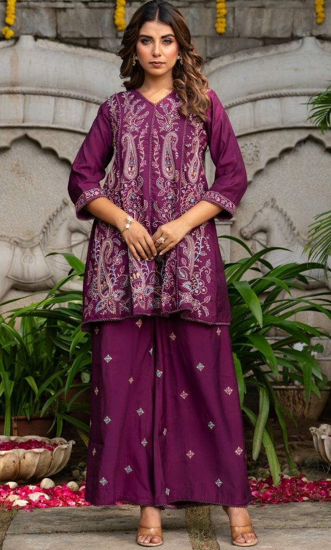 Avira Purple Kurta Set
