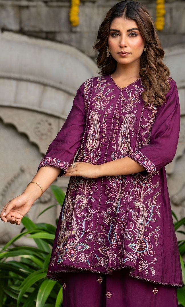 Avira Purple Kurta Set