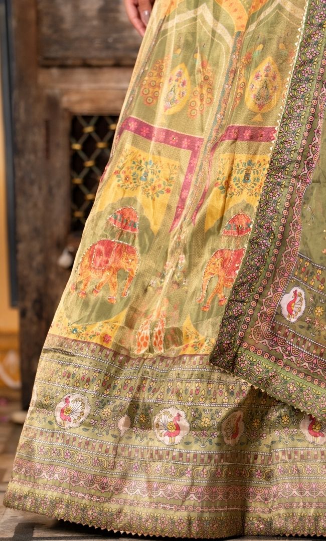 Aurmeh Green Lehenga Set