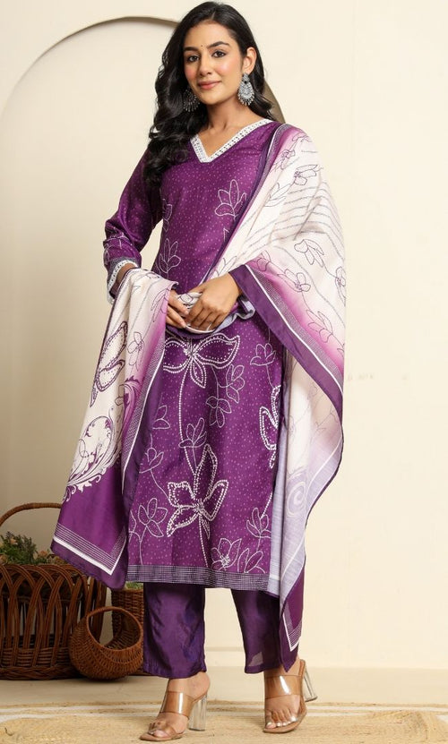 Affair Purple Suit Set