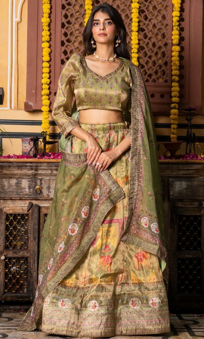 Aurmeh Green Lehenga Set