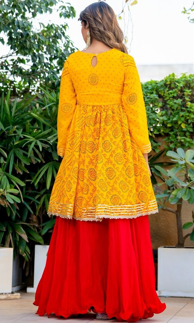 Alana Yellow Ethnic Skirt Set