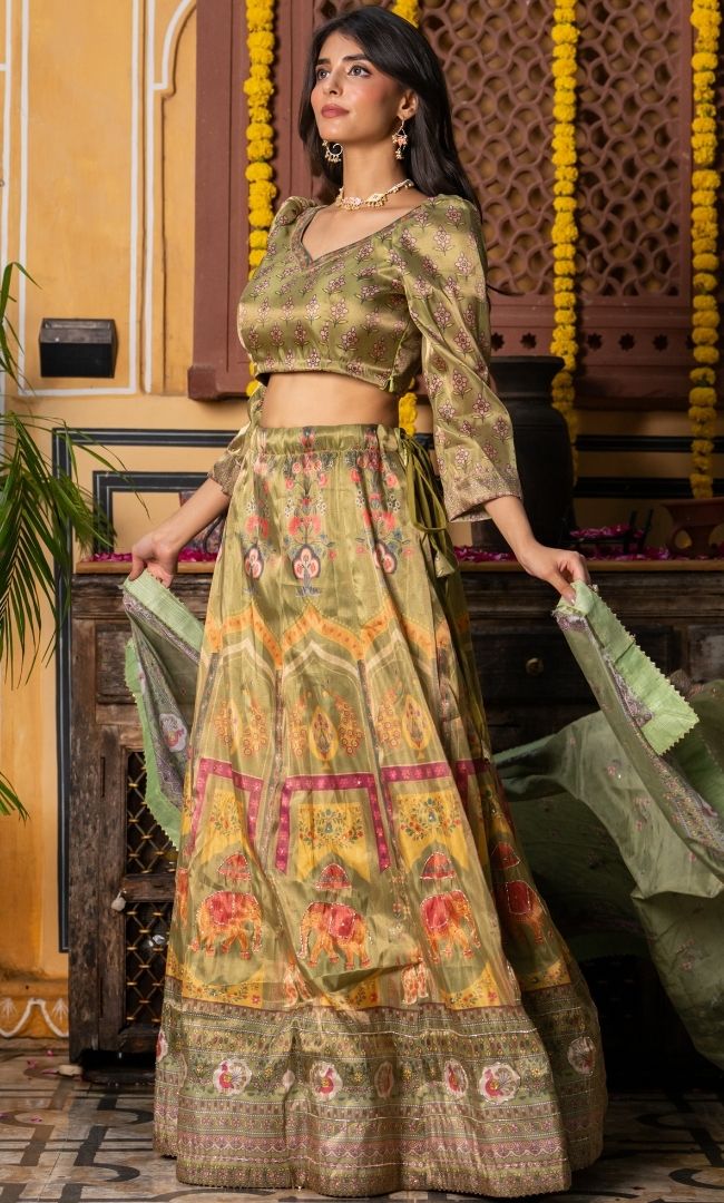 Aurmeh Green Lehenga Set