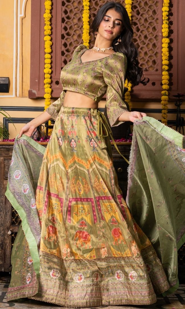 Aurmeh Green Lehenga Set