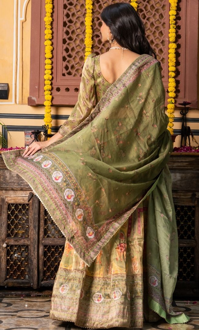 Aurmeh Green Lehenga Set