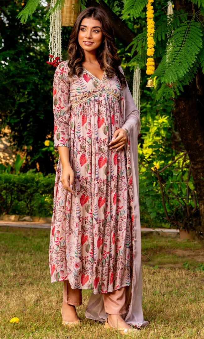 Bisque Printed Suit Set