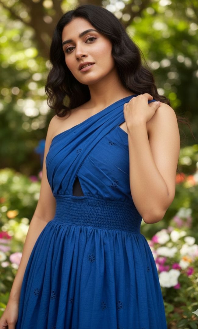 Azure Gala Schiffli Dress