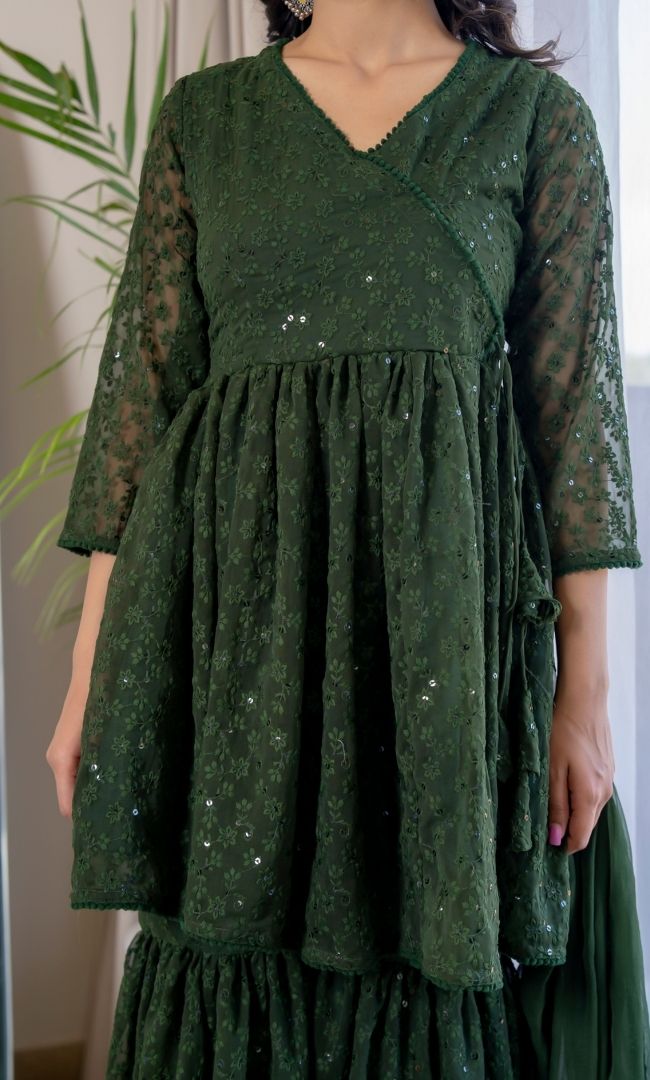 Berilo Green Sharara Set