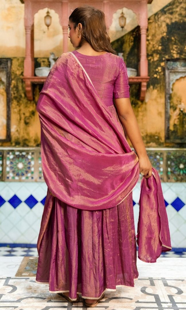 Amira Tissue Anarkali Set