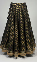 Black Banarasi Zari Lace Skirt