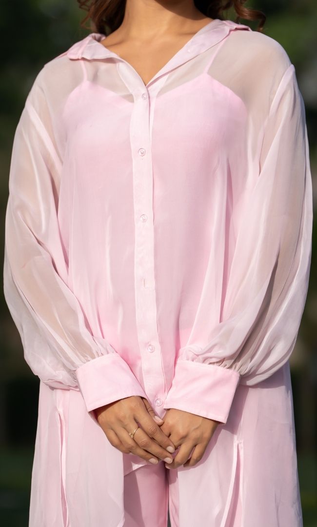 Baby Pink Colorblock Co-ord Set