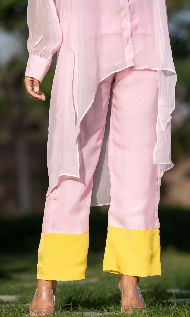 Baby Pink Colorblock Co-ord Set
