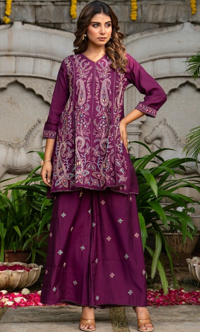 Avira Purple Kurta Set