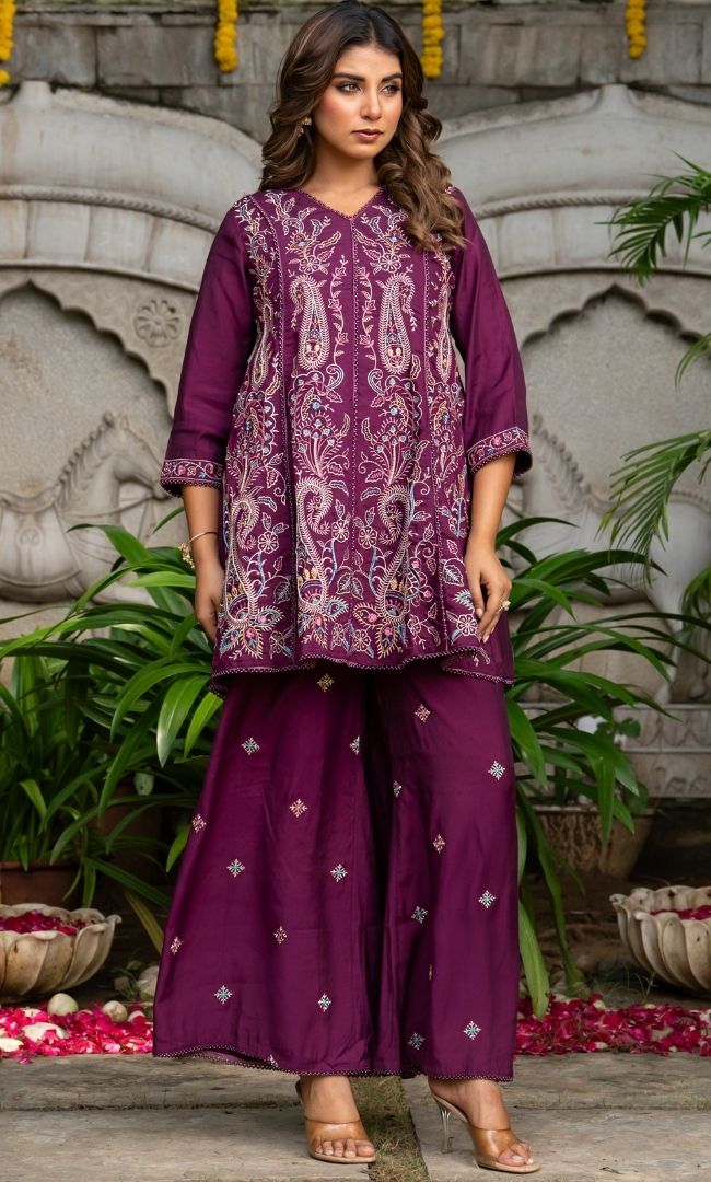 Avira Purple Kurta Set